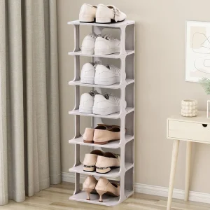 6 Tier Vertical Shoe Rack Storage Organiser – Space Saving Slim Shoe Tower for Hallway Bedroom & Wardrobe