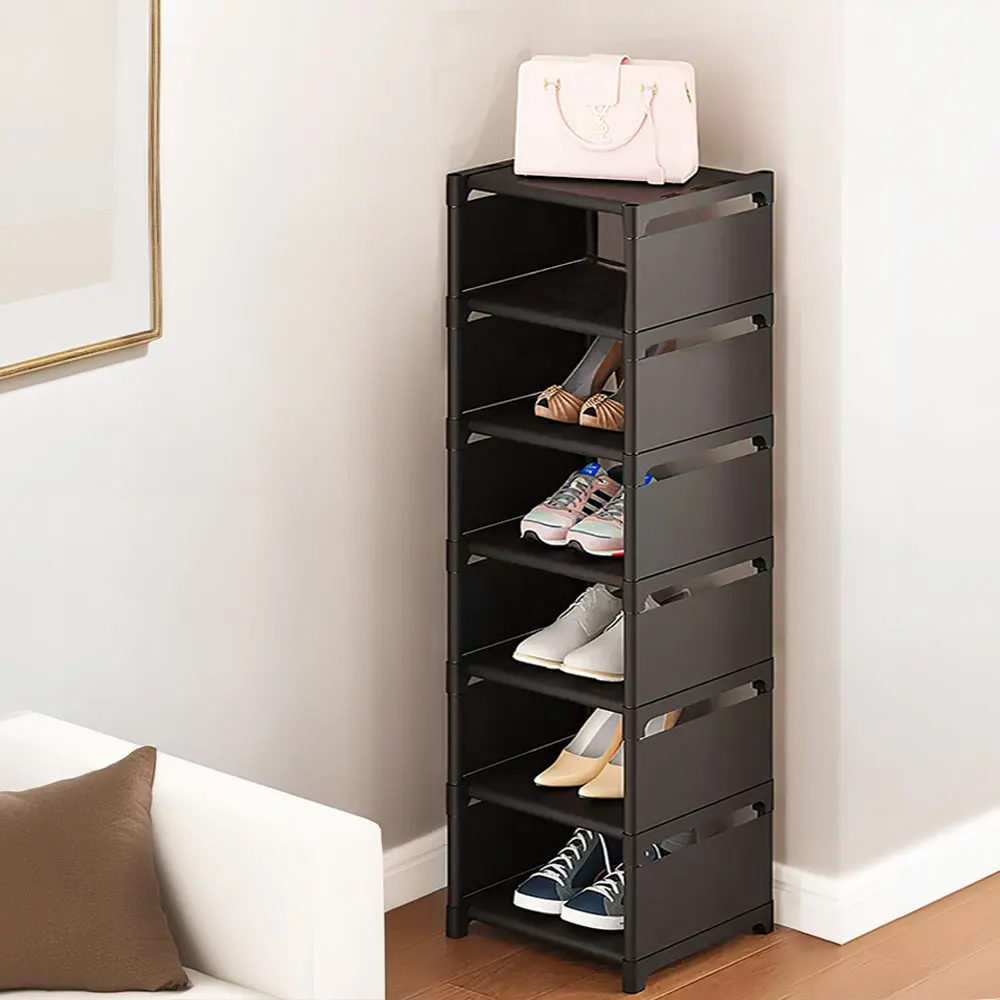 Black 7 Tier Adjustable Shoe Storage Rack – Space Saving Vertical Shoe Organiser for Hallway, Bedroom & Wardrobe - Image 5