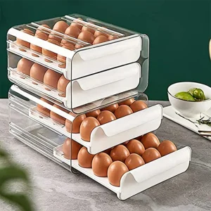 Stackable Egg Storage Drawer Box – Space Saving Fridge Organiser Holder
